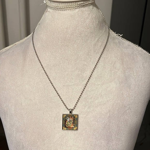 Jewelry - Square cat pendant long necklace